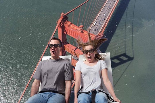 The FLYER San Francisco,the world's first 3D flying theater experience, in San Francisco on Pier 39.