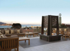 Terrace/patio seating area with the waterfront view.