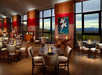 Onsite restaurant offering breathtaking mountain views