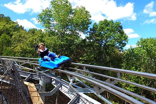 Thumbs up for Runaway Mountain Coaster Branson, Missouri