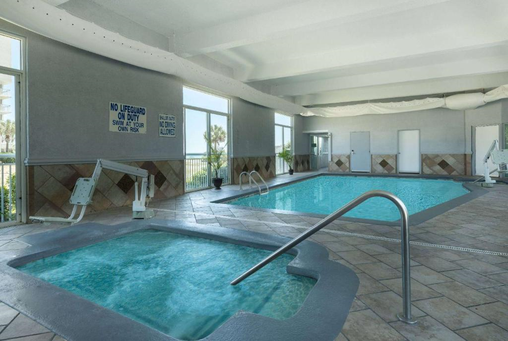 Relax year-round in the indoor pool and soothing hot tub.