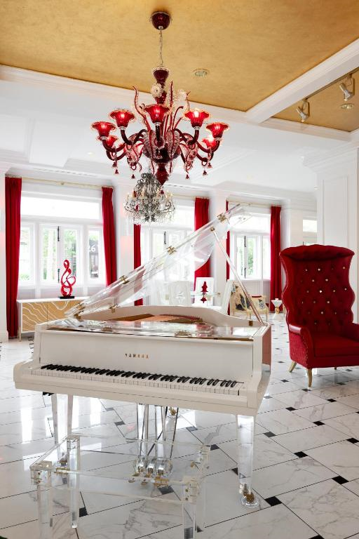 Grand piano in the hotel lobby