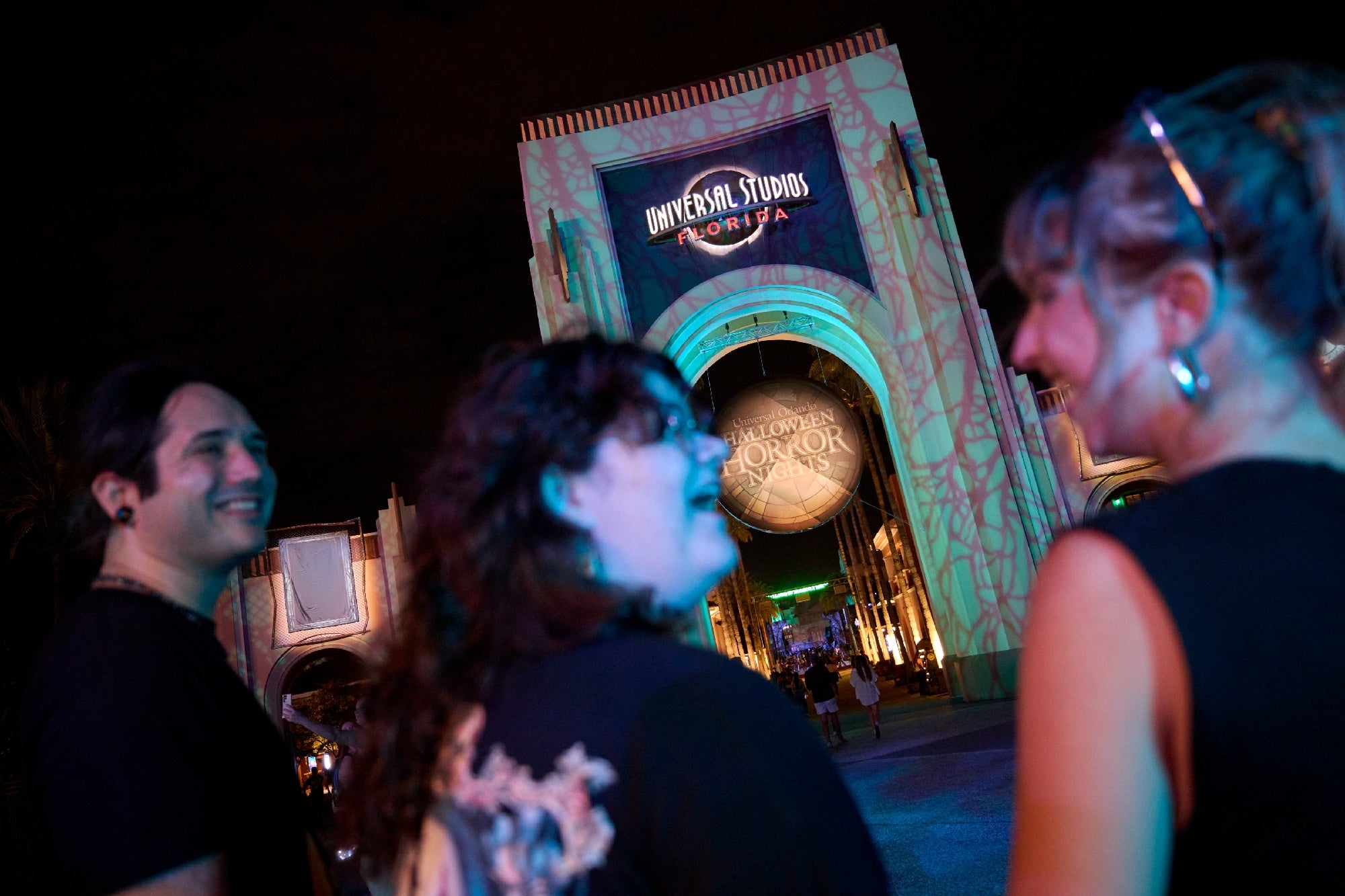 The park entrance specially decorated for the season.