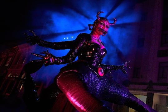 Scorpio scareactor in the Dark Zodiac Scare Zone at Universal Orlando Halloween Horror Nights.