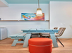 Dining area inside a guest room.