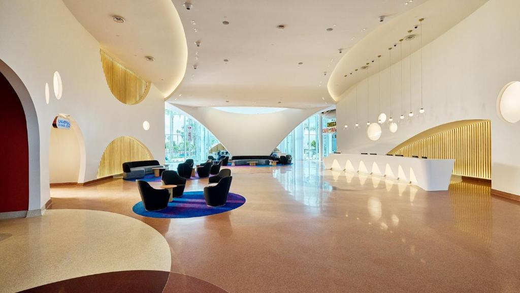 Spacious hotel lobby