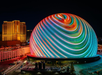 Hotel exterior and Las Vegas Sphere.