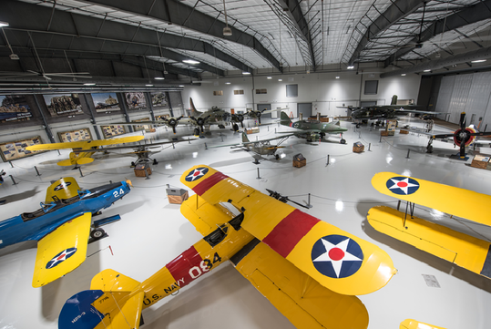Overview of some planes at the Lone Star Flight Museum in Houston, Texas.