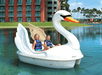 Swan paddle boat at Walt Disney World Swan.