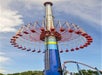 The SteelHawk thrill ride at Worlds of Fun amusement park in Kansas City, Missouri.