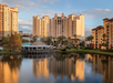 View of the resort, and Back Bay Pool Bar and Grill overlooking the 10-acre lake