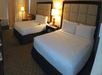 Guest room with two double beds.