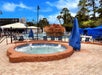 Outdoor pool and hot tub.