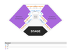 Concert venue seating chart showing stage, VIP, PINK, and General Admission areas. VIP is purple, PINK is blue, GA is orange.