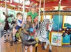 Wildlife carousel: Feature's 30 hand-carved, custom-made animals and two chariots. Many of the animals represent endangered species, including a cheetah, rhinoceros and baby gorilla.