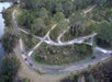 A view from the sky showing many of the trails on the Off Road Adventure