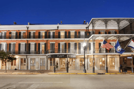 Exterior view of the hotel.