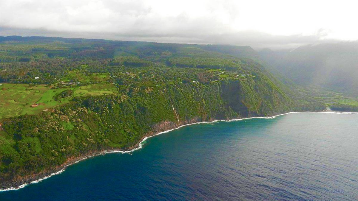 Aerial View of the Big Island Coastline from Blue Hawaiian Helicopters - The Big Island, Hawaii, USA