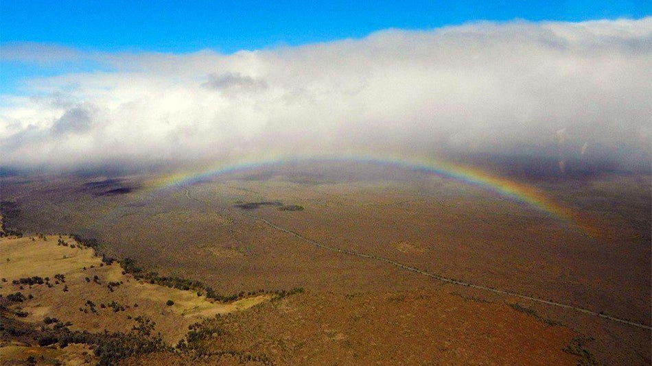Rainbow over the Big Island from Blue Hawaiian Helicopters - The Big Island, Hawaii, USA