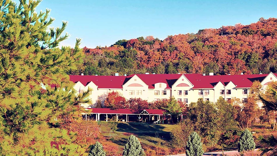 View of Welk Resort Hotel & Splashatorium surrounded by Fall Foliage - Branson, Missouri, USA