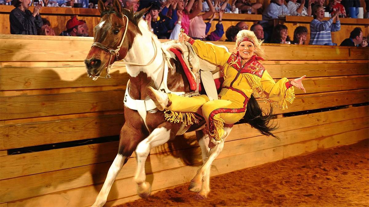 Performer Riding a Horse at Dolly Parton's Stampede - Pigeon Forge, Tennessee, USA