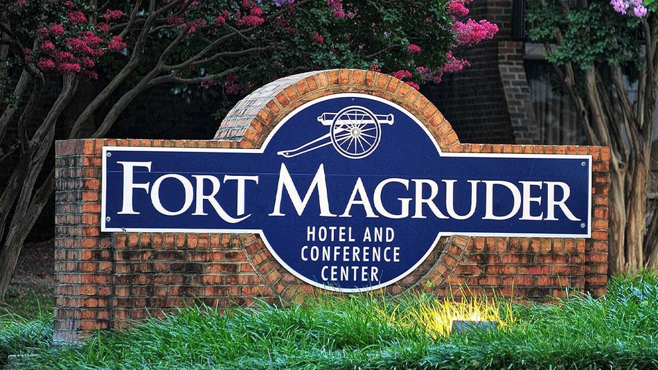 Entrance Sign to Fort Magruder Hotel - Williamsburg, Virginia, USA