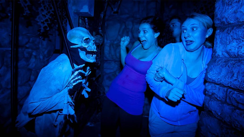 People at the Haunted House at Howl -O- Scream at Busch Gardens Williamsburg - Williamsburg, Virginia, USA