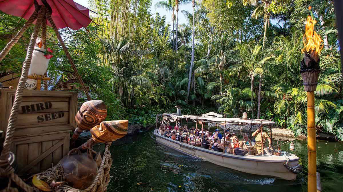 river boat ride on Jungle Cruise at Disneyland in Los Angeles, California, USA