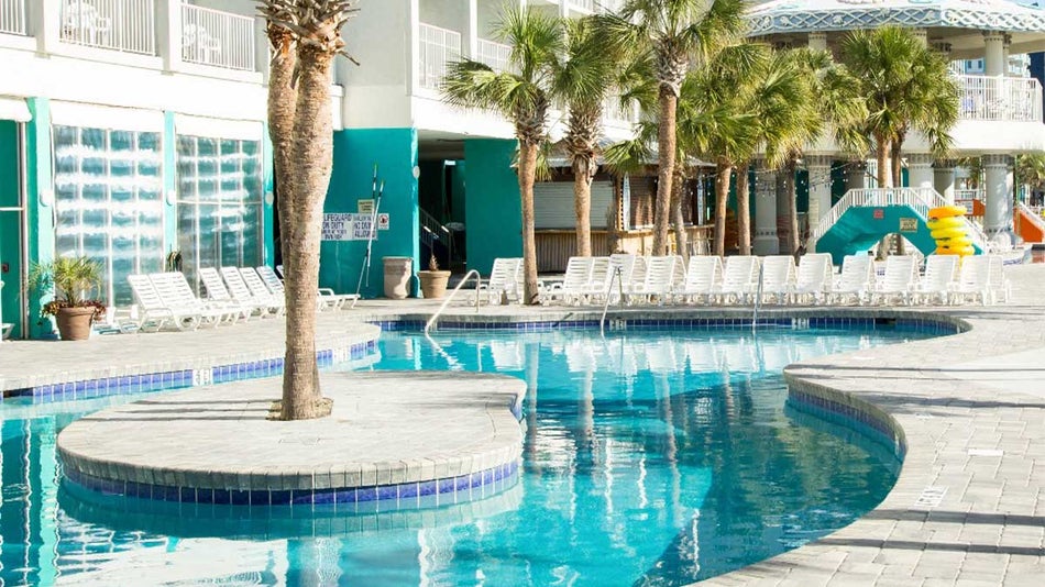 outdoor pool at the Crown Reef Beach Resort and Waterpark in Myrtle Beach, South Carolina, USA