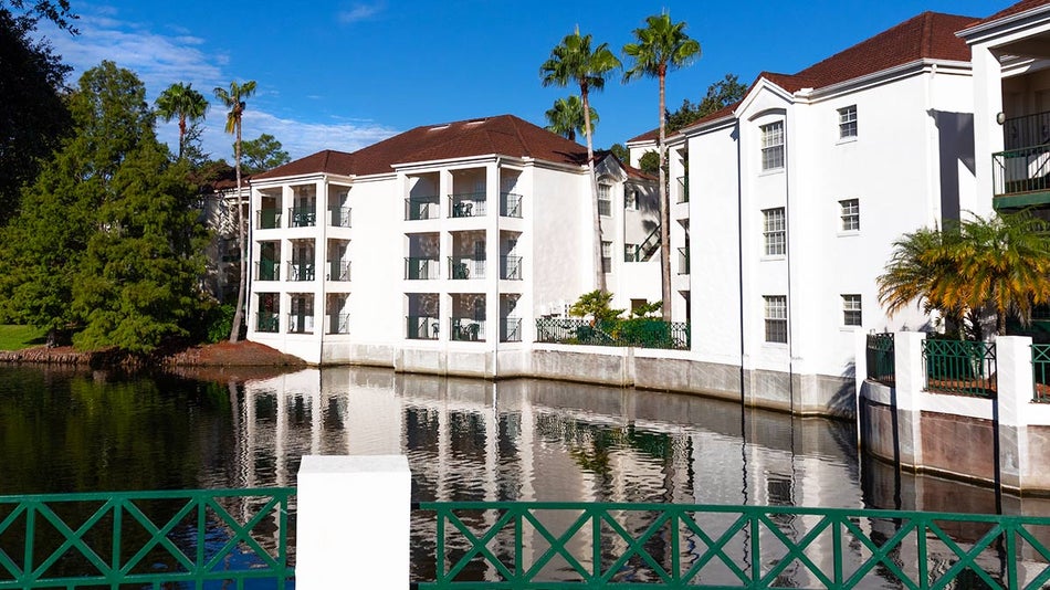 exterior view of lake around Star Island Resort in Orlando, Florida, USA