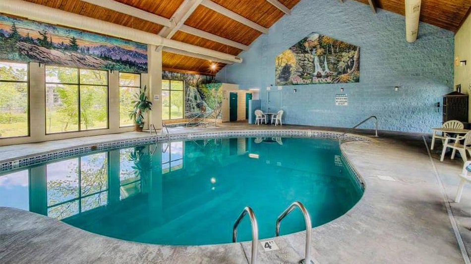 view of indoor pool at the Willow Brook Lodge in Pigeon Forge, Tennessee, USA
