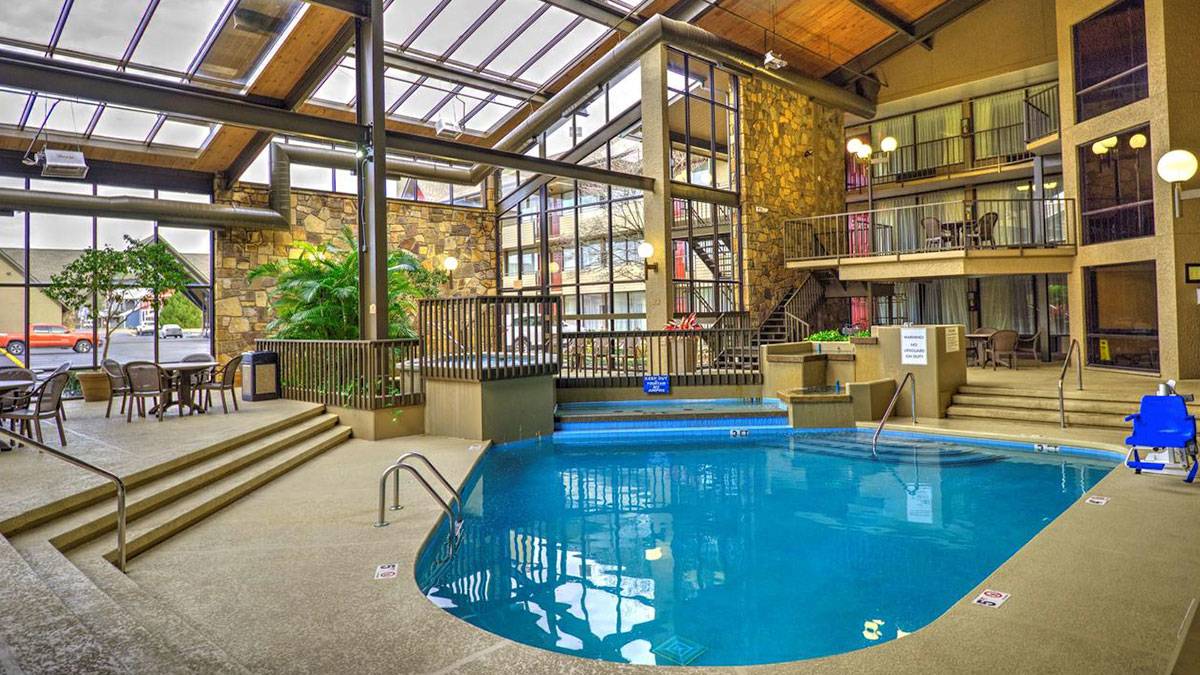 view of indoor pool with sun roof at Best Western Toni Inn in Pigeon Forge, Tennessee, USA