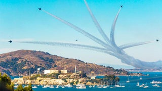 fighter planes flying over san francisco for fleet week