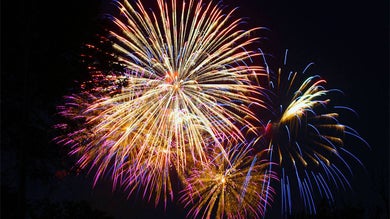 fireworks in the night sky during Independence Day