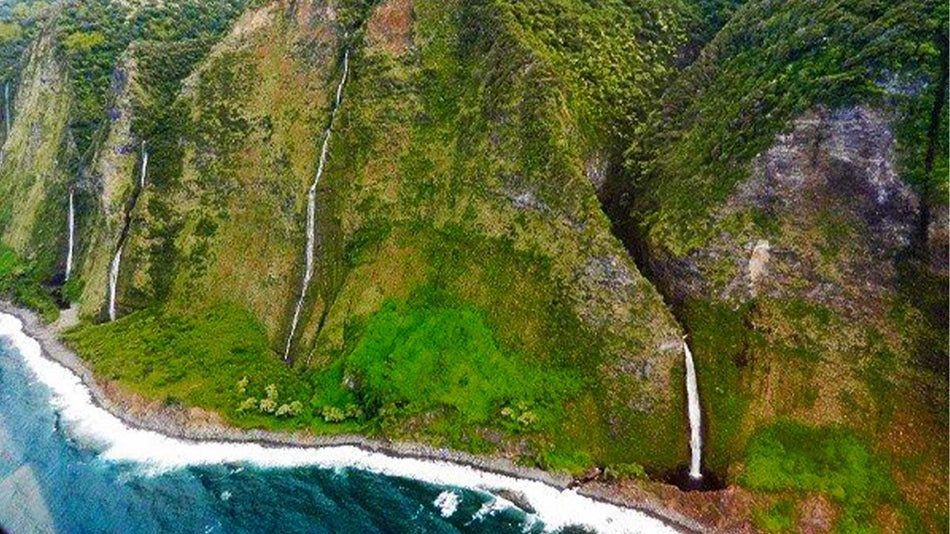 Kohala Coast Cliff and Waterfalls