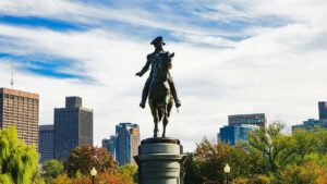 statue of George Washington at Boston Common in Boston, Massachusetts, USA