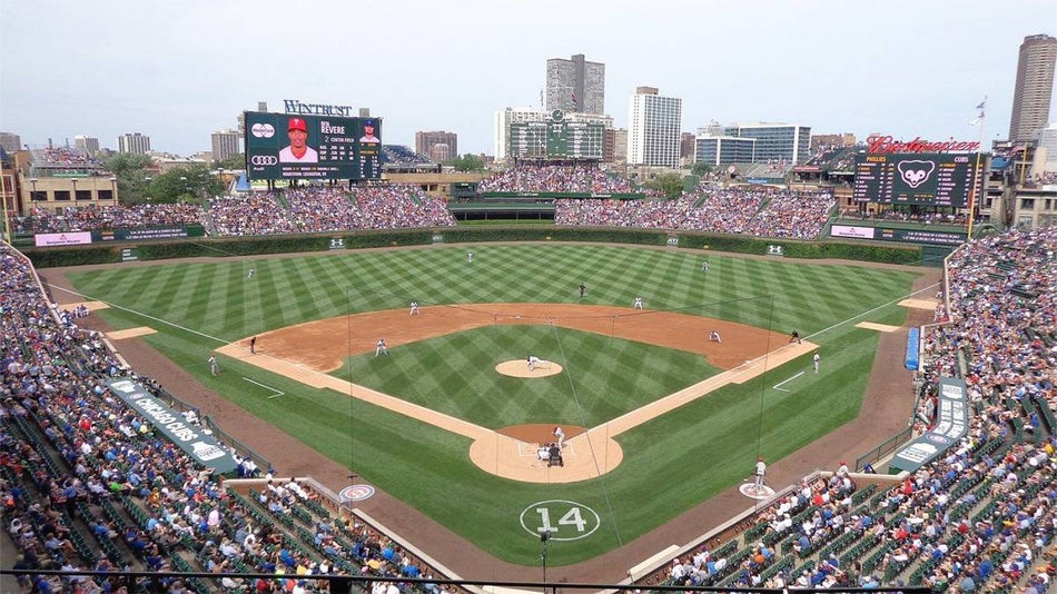 inside wrigley field baseball field in Chicago, Illinois, USA