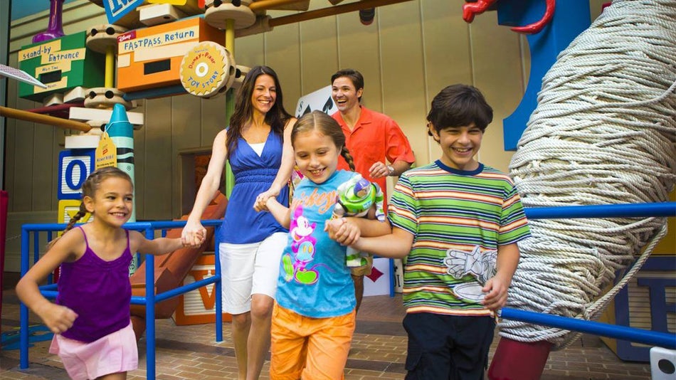 Family on vacation at Toy Story Disney World Orlando Florida