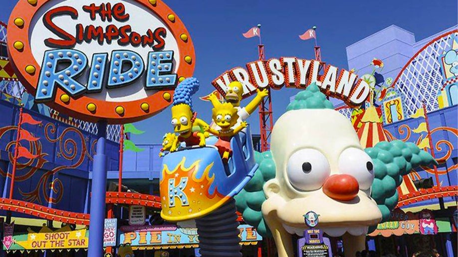 exterior view of the simpsons ride krustyland at universal studios hollywood california