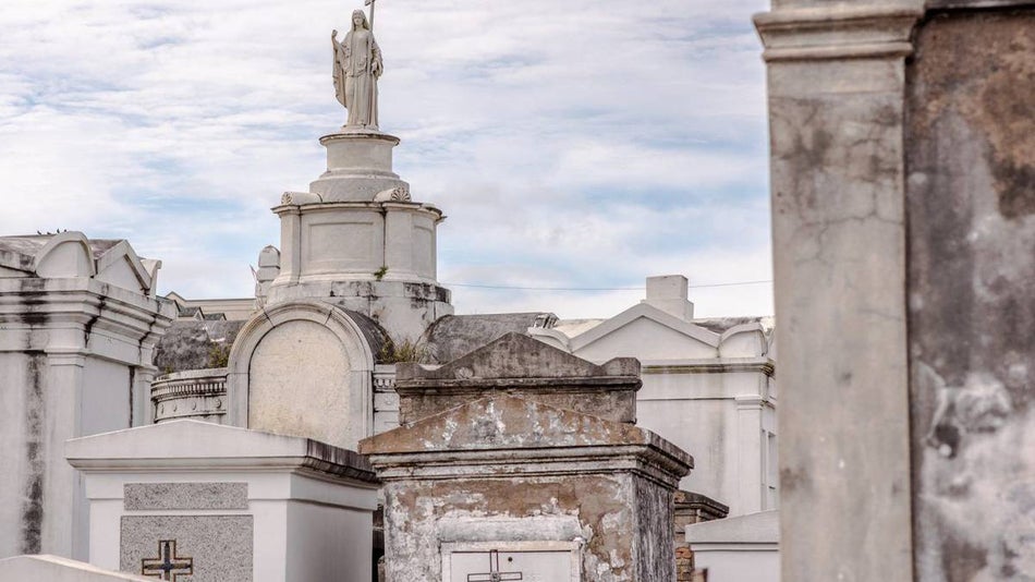 Beautiful above ground graves in the famous St. Louis Cemetery Number 1 in New Orleans, Louisiana, site of the grave of Marie Laveau, Vodoo Queen.