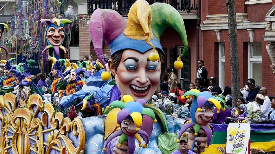 close up of detailed float at the Mardi Gras parade in New Orleans, Louisanna, USA