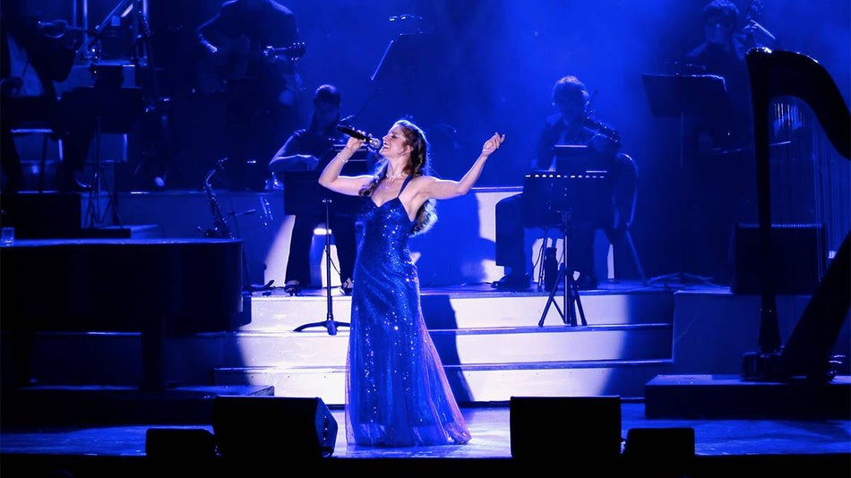 Cassandre performing at her Voice of an Angel Christmas Spectacular in Branson, Missouri, USA