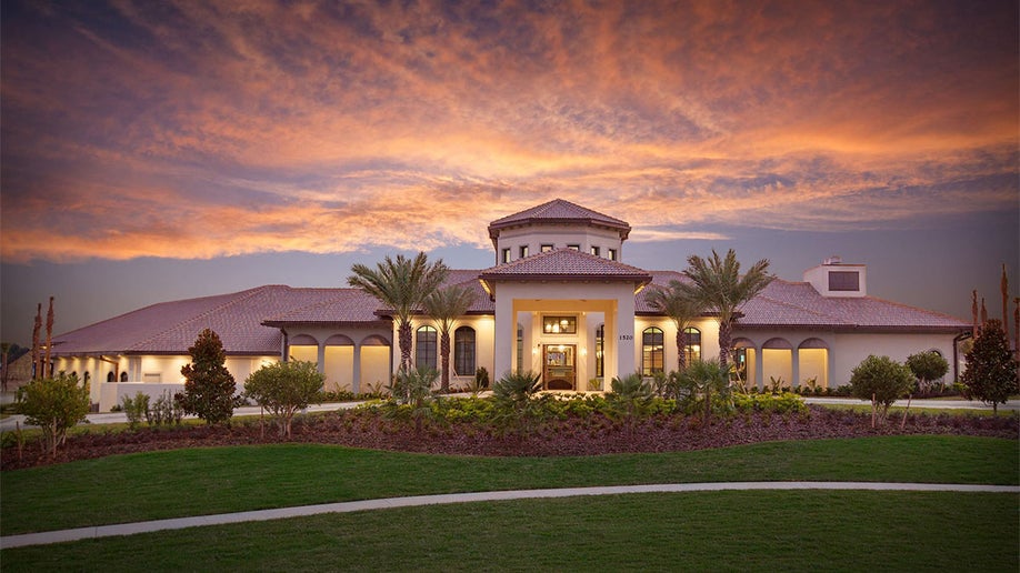 exterior of Championsgate Resort Global Vacation Rentals during sunset in Orlando, Florida, USA