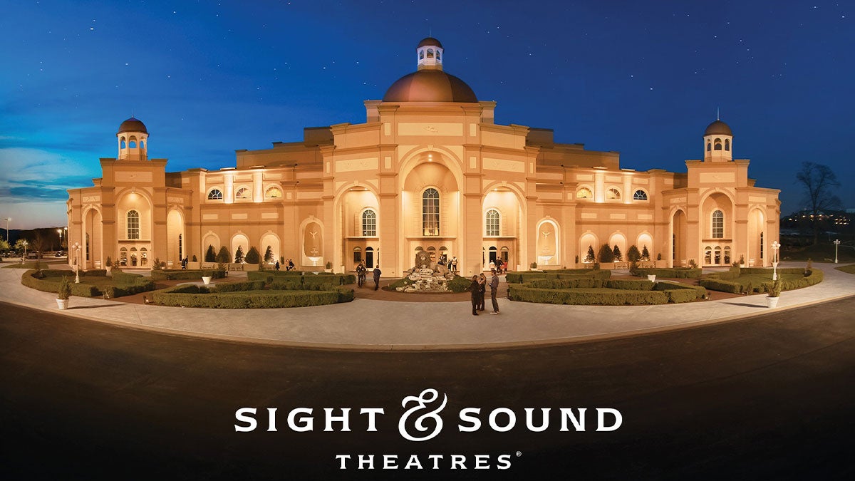 exterior of Sight and Sound Theater at night in Branson, Missouri, USA