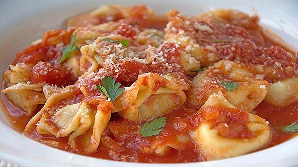 close up of plate of pasta with red sauce at Taste of Italy in