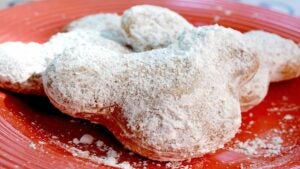 a mickey shaped beignets