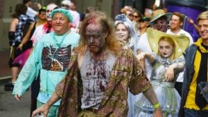 people in costumes for New Orleans Zombie Run in New Orleans, Louisiana, USA