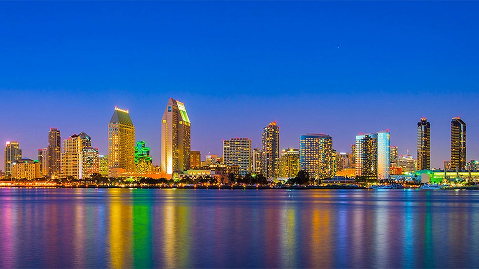 San Diego City Building during the evening.