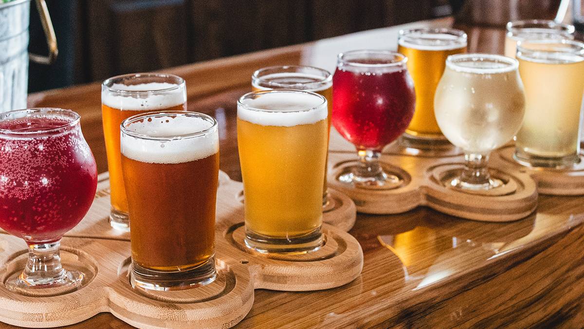 Flight of six different beers
