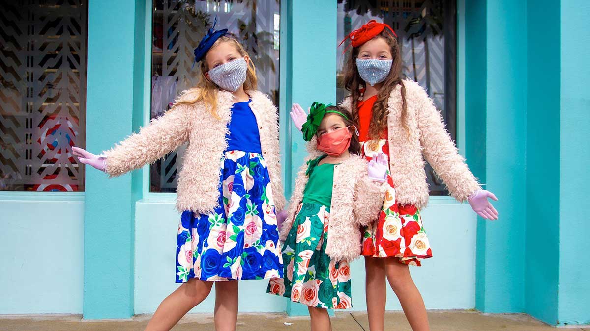 Kids dressed in formal wear for Dapper Days at Disney World in Orlando, FL, USA